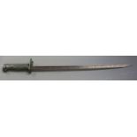 German WWI Ersatz conversion bayonet with seven grooved all steel hilt fitted with a 44cm triangular