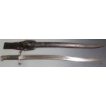 British 1856/58 pattern sword bayonet with some clear stamps, 57.5cm fullered yataghan blade,