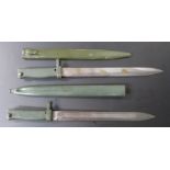 Two German Ersatz all steel bayonets, both with acceptance stamps, one with 30cm fullered blade, the