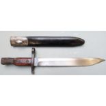 Canadian M1910 pattern knife bayonet for the Ross rifle with clear stamps to pommel and 25cm hatched