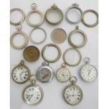 A quantity of railway interest and other pocket watch parts to include Selex, Lemania Nero