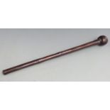 A 19thC African tribal knobkerrie, probably rosewood L45cm