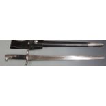 British 1875 pattern volunteers sawback bayonet, clean stamp to ricasso, makers Alex Coppell,