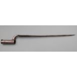 British Brown Bess socket bayonet with 4" (10cm) socket and 43cm blade, stamped 6 under crown and