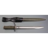 German 88/98 pattern Ersatz all steel knife bayonet with pressed steel hilt and upswept quillon,