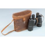 A pair of German WWII Carl Zeiss Jena Dienstglas 7x50 binoculars, numbered 43500 blc+, in Negretti