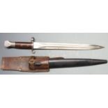 British 1888 pattern bayonet Mk1 second type with grip plates secured by two rivets, clean stamps to