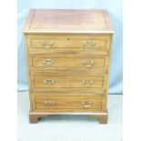 An inlaid ebony strung mahogany bachelor's chest of four graduated drawers, W61 D45 H77cm