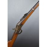 Danish 11,15x60R 1867 model rolling block rifle with tang marked 'Kjobenhavns Toihuus', pop-up