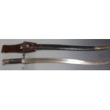 British 1856 pattern Enfield sword/bayonet, maker's stamp Solingen to ricasso, 58cm yataghan