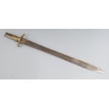 British 1848 pattern Brunswick sword bayonet with brass hilt and cross guard and 56cm part