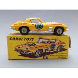 Corgi Toys diecast model Customised Chevrolet Corvette Stingray with yellow body, red interior and
