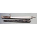 German 1898/05 pattern sawback bayonet, later type with trimmed muzzle ring and flashguard, Anker-