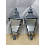 Pair of Victorian style electric street lamps, H115cm