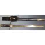 British 1875 pattern volunteer sawback sword bayonet Alex Coppell makers, with 46.5cm sawback