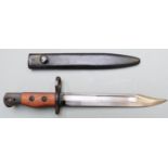 British No5 Mk1 pattern knife bayonet stamped 1946 to ricasso, with large muzzle ring, 20cm '