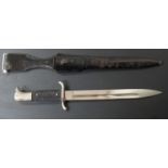 German Fireman's long pattern dress bayonet with blank pommel, S shaped quillon, E Pack & Sohne to