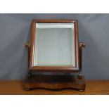 19thC mahogany bevelled glass dressing table mirror, W45 H54