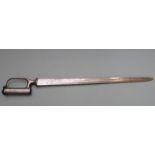 East India Company sword/socket bayonet with short slot, marked 5 over 57 to ricasso, with