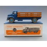 Dinky Supertoys diecast model Leyland Comet Lorry with blue cab, chassis and hubs and brown bed,