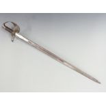 British c1860 sword bayonet for the Jacobs double barrelled rifle, with pierced basket guard, double