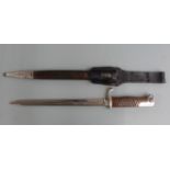 German S98 pattern bayonet with, 29cm fullered blade, scabbard and frog