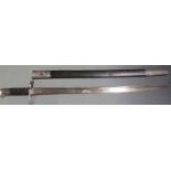 British Volunteers 1858 pattern Lancaster sword/bayonet with steel pommel and cross guard, 61cm