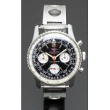 Breitling Navitimer gentleman's chronograph wristwatch ref. 806 with black dial, silver subdials,