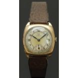 Omega 9ct gold gentleman's wristwatch ref. 625.226 with inset subsidiary seconds dial, blued