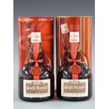 Two bottles of Grand Marnier Cordon Rouge cognac liqueur, 700ml, 40% vol, in original metal