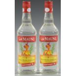 Two bottles of La Mauny white Martinique rum, 700ml, 50% vol.