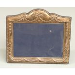 Modern hallmarked silver photograph frame to suit 7 x 5 inch photo, with velvet easel back,