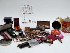 A collection of costume jewellery including Hollywood brooch, silver necklace & bracelet, Sekonda