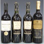 Four bottles of Spanish red wine. Castillo de Calatrava La Mancha 2000 reserva red wine, 750ml, 12.