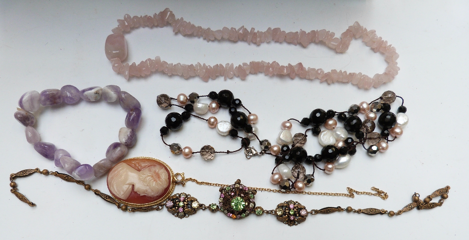 A collection of jewellery including vintage necklaces, Sphinx necklace, quartz bracelets etc - Image 2 of 3