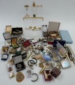 A collection of costume jewellery including Toledo, paste, beads, Exquisite brooch etc