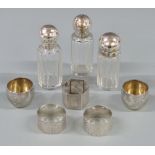 Pair of Elkington Victorian hallmarked silver open salts, London 1873, three Victorian hallmarked