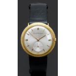 Girard Perregaux 18ct gold gentleman's wristwatch with inset subsidiary seconds dial, gold hands and