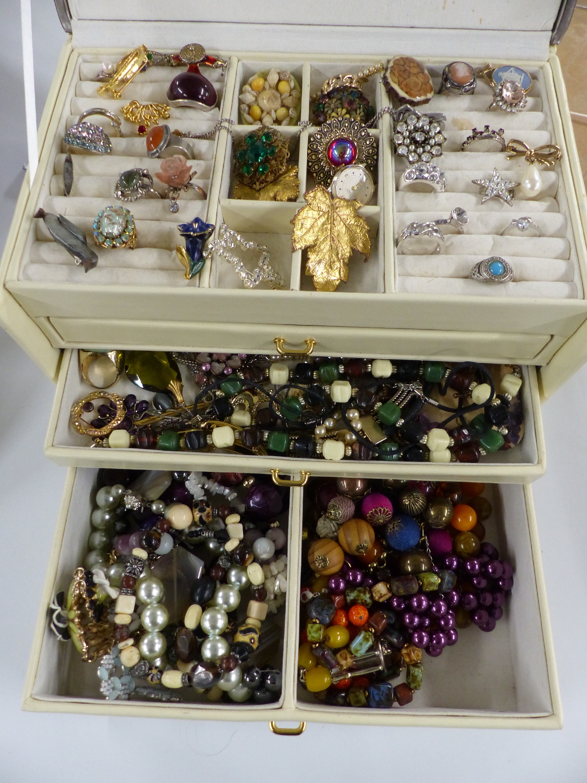 A collection of costume jewellery including necklaces, earrings, Wedgwood pendant, enamel pendant, - Image 2 of 6