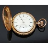 Hampden Watch Co of Springfield Massachusetts 14ct gold keyless winding full hunter pocket watch