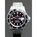 Rolex Oyster Perpetual Date Submariner gentleman's wristwatch ref. 16610 with date aperture, black