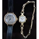 Avia 18ct gold ladies wristwatch on a 9ct gold strap 12.3g together with a 9ct gold ladies