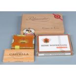 Four boxes of cigars comprising Wills Castella Panatellas, Henry Wintermans Senoritas, Henry