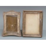 Two George V hallmarked silver photograph frames, one to suit 7 x 5 inch photo, Birmingham 1912, the