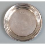 George V hallmarked silver pin dish, Chester 1919 maker J Zeving, diameter 10cm, weight 45g