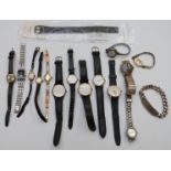 Fourteen various ladies and gentleman's wristwatches including Smiths De Luxe, Avia, J