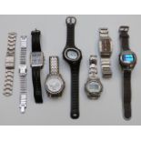 Seven ladies and gentleman's wristwatches including Accurist, DKNY, Timex etc.