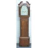 Geo. Moyle Chester, Georgian 8 day duration longcase clock, the oak and mahogany case with reeded