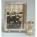 Hallmarked silver photograph frame to suit 6 x 4 inch photo together with a hallmarked silver