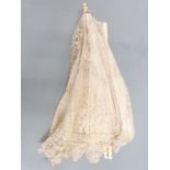 19th/early 20thC ivory handled lace parasol, overall length 64cm